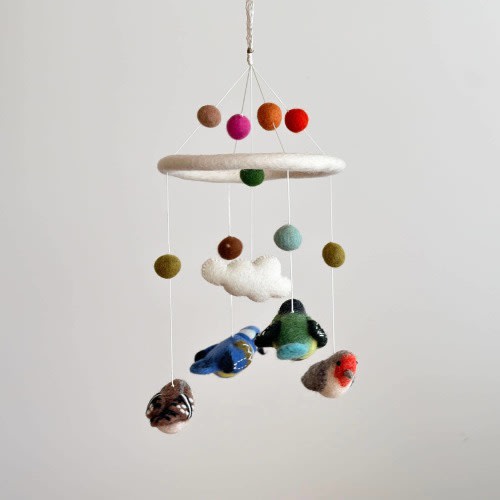 Felt Bird Baby Mobile For Nursery Decor, Baby Shower's Gift, Gift for Bird Lovers