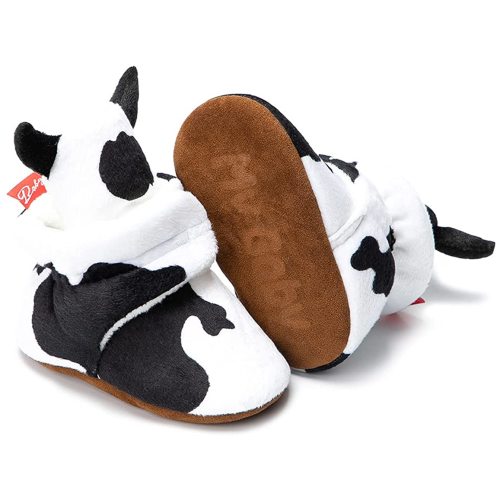 HsdsBebe Unisex Newborn Baby Cotton Booties Non-Slip Sole for Toddler Boys Girls Infant Winter Warm Fleece Cozy Socks Shoes
