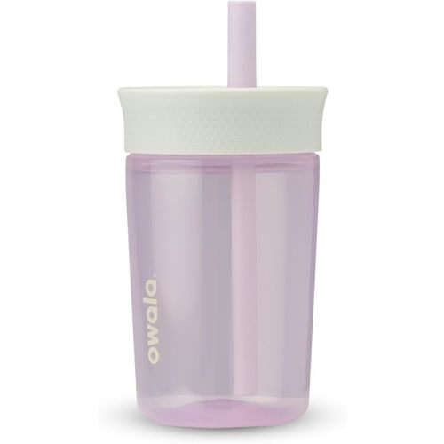 Owala Kids BPA-Free Plastic Tumbler with Spill Resistant Flexible Straw, Easy to Clean, Kids Water Bottle, Great for Travel, Dishwasher Safe, 15 Oz, Mint and Pink, (Unicorn)