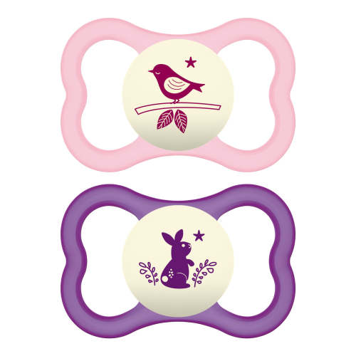MAM Air Night paci, 6-16 Months, Girl, 2 Pack — buybuy BABY
