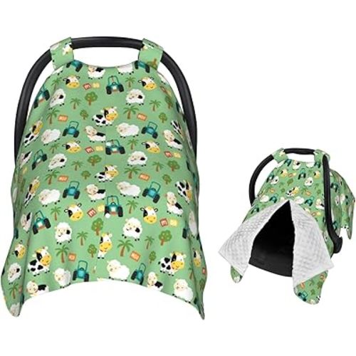 Funny Cow in Farm Yard Baby Car Seat Canopy Nursing Cover for Newborn Car Seat Breastfeeding Covers Blanket Newborn Shower Gift
