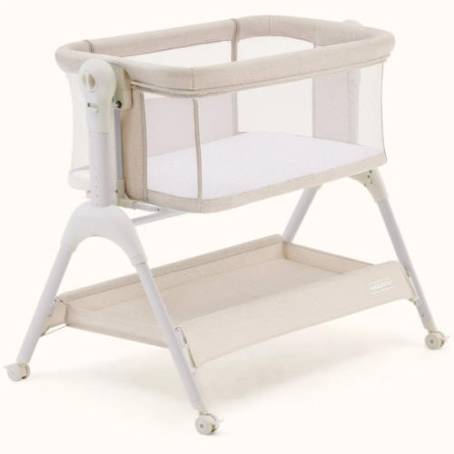 HARPPA Cuddly Sway | 3-in-1 Rocking Baby Bassinet & Bedside Sleeper with Anti-Reflux Mattress for Newborns | Attaches to Bed, Adjustable Height, Tool-Free Setup, Portable Wheels, CPSC Certified, Gentle Rocking Motion | Ideal for Infants, Safe Co-Sleeping