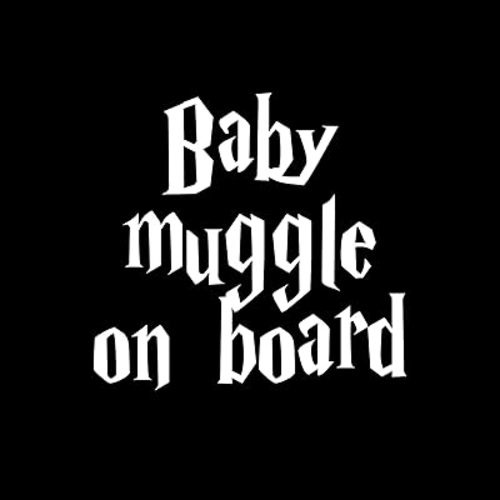 Baby Muggle On Board 6" Vinyl Car Decal - [White]