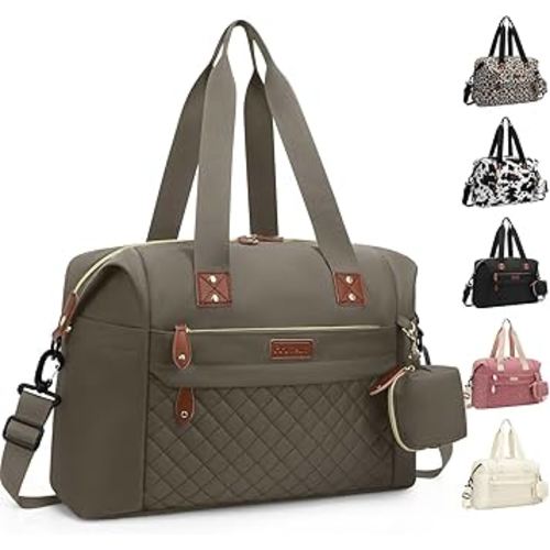 Diaper Bag Tote, Diaper Baby Bags with Pacifier Case, Shoulder Straps, Stroller Clips, Waterproof Large Mommy Bag Maternity Bag Travel Baby Bag for Mom and Dad, khaki