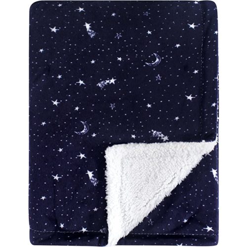 Yoga Sprout Mink Blanket with Sherpa Backing, Moon - One Size