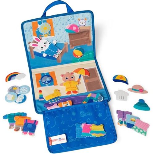 Melissa & Doug® Ms. Rachel™ What to Wear Felt Activity Board Take-Along Preschool Learning Toy for Boys and Girls - FSC Certified