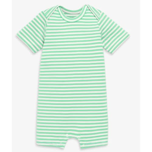 Organic babysuit shortie in stripe | Primary.com
