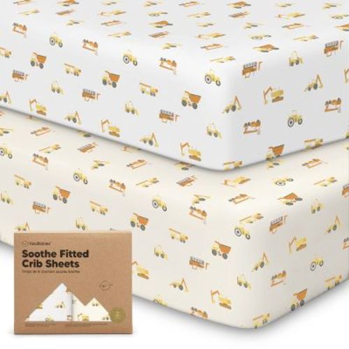 KeaBabies 2pk Soothe Fitted Crib Sheets Neutral, Organic Baby Crib Sheets, Fits Standard Nursery Baby Mattress (Construction)