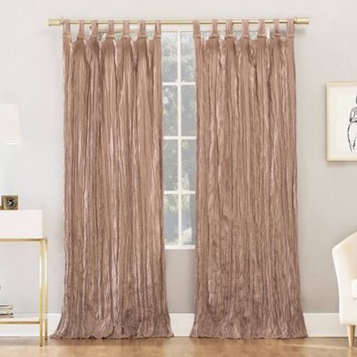 84"x50" Odelia Distressed Velvet Tab Top Light Filtering Curtain Panel Pink - No. 918: Modern Velvet Curtains