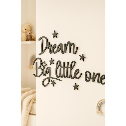 Dream Big Little One Wood Sign, Nursery Wall Decor with Stars