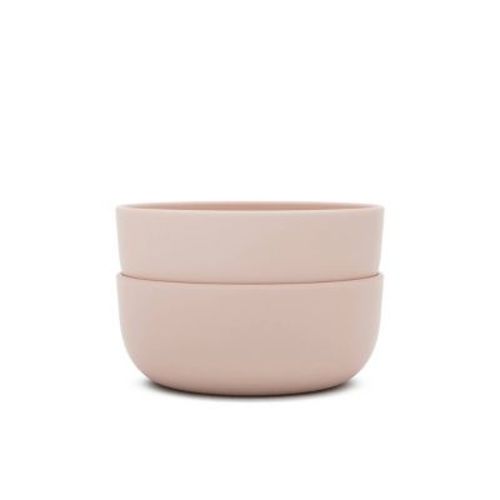 Lalo 2pk Silicone Dining Bowls - Grapefruit