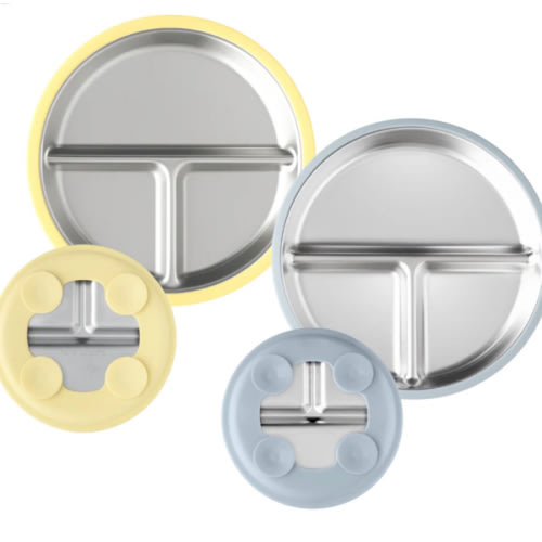 Stainless Steel Plate Set of 2 (Mocha Mousse & Sage Green)
