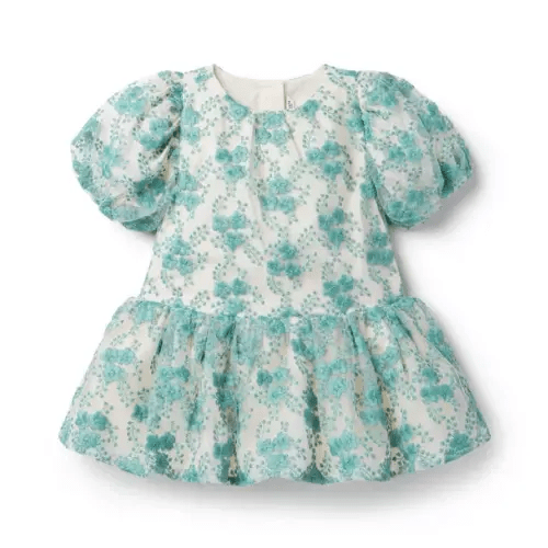 Girl Light Teal Floral Floral Fête Dress by Janie and Jack