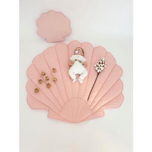 Seashell Baby Play Mat, Flower Shaped Cotton Nursery Rug, Newborn Photoshoot Mat, Baby Shower Gift, Kids Room Decor