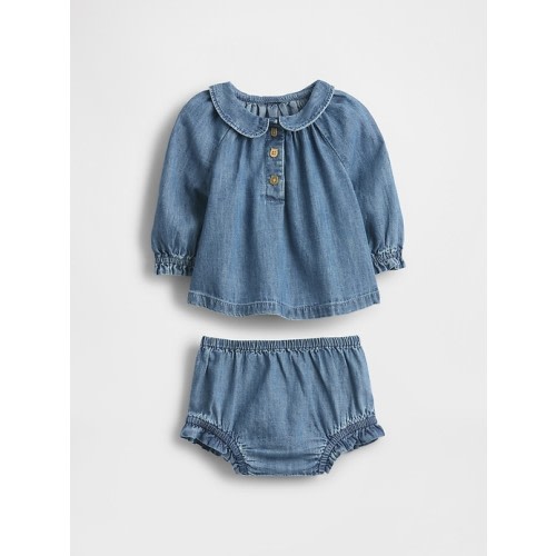 Baby Denim Bubble Outfit Set