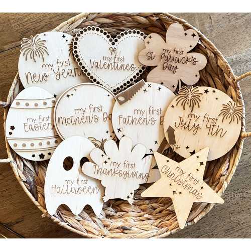 Baby Holiday Milestones Photo Prop - My First Holidays