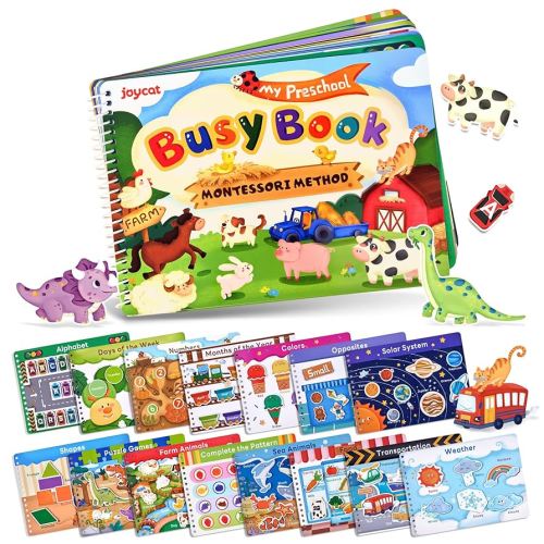 Amazon.com: JoyCat Preschool Busy Book for Toddlers 3-5, Learning Activities, Educational Sensory Toys, Autism Learning Material, Back to School, Birthdays Presents for Boys Girls : Toys & Games