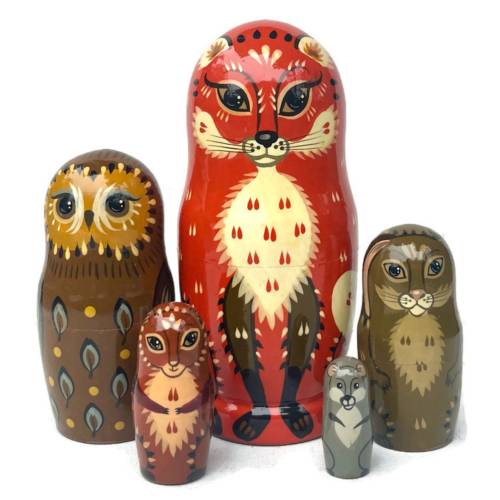 Forest animals nesting dolls for kids, Woodland animals creatures, Developing toy, Montessori toy, Educational toy, wooden toy for toddler