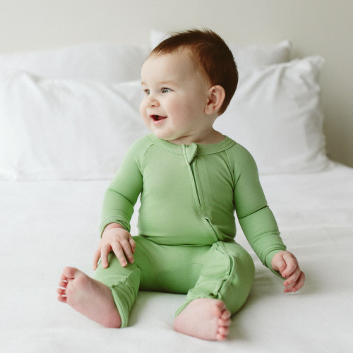 Goumi Kids Grow With You Footie- Snug Fit - Matcha, 0-3 M
