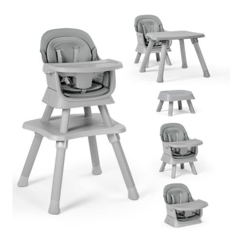 Kinder King 8 in 1 Baby High Chair, Coverts to Dining Booster Seat, Removable Tray & Double Seat Cover, Easy to Wipe