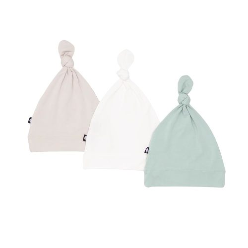 KYTE BABY Rayon Made from Bamboo Baby Beanie Hats - Super Soft Knotted Caps Available in Pattern and Solid Colors - 3 Pack