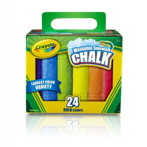 Crayola Non-Toxic Kids Outdoor Colored Washable Sidewalk Chalk, 24 Count