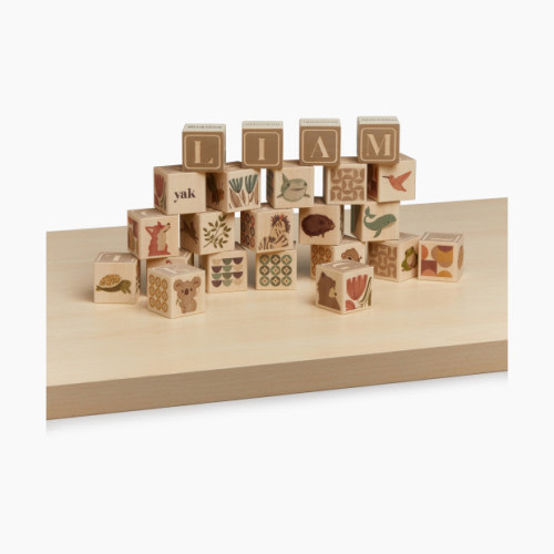 Loomsake Wooden Alphabet Blocks - Grey