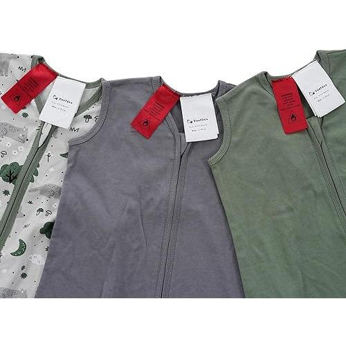 Yoofoss Baby Sleep Sack 0-6 Months Baby Wearable Blanket 100% Organic Cotton 2-Way Zipper Toddler Sleeping Sack, 3 Pack Soft Lightweight Sleep Sacks for Babies
