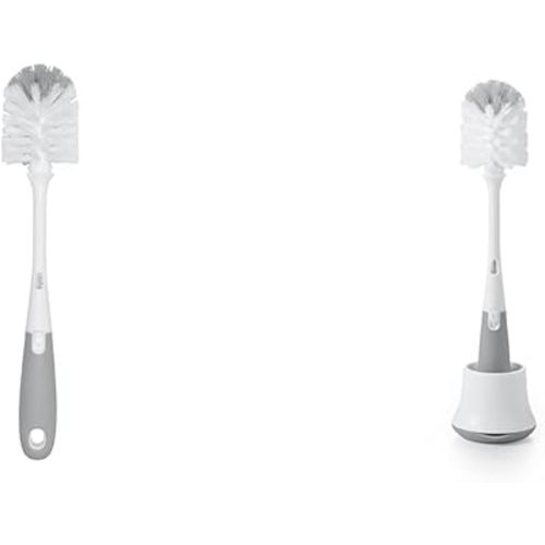 OXO Tot Bottle Brush with Nipple Cleaner, Gray, 1 Count (Pack of 1)