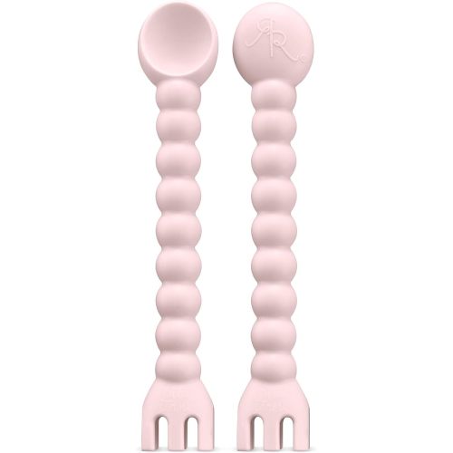 Ryan & Rose Cutie Tensils Baby Spoon and Fork [2 Pack] (Pink)
