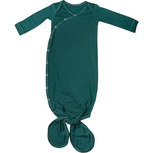 Copper Pearl Baby Gown - Knotted Newborn Sleepers for Baby Boy and Girl, Soft Stretchy Long Sleeve Infant Gowns with Bottom Tie and Hand Mittens, Perfect Hospital Coming Home Outfit (Jaspar)