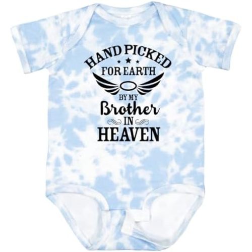 inktastic Handpicked for Earth By My Brother in Heaven Angel Wings Baby Bodysuit