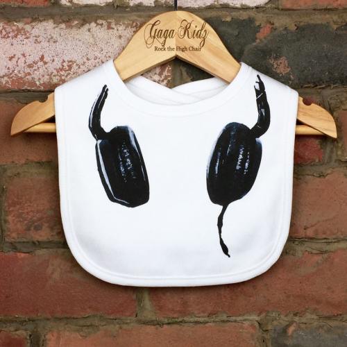 Music DJ Baby Bib, Funny Baby Bib, New Baby Gifts, Baby Clothes, Baby DJ, Toddlers Bib, Kids Bib, Dribble Bib, Baby Headphones, Boy Girl Bib