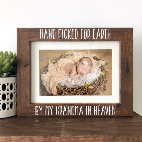 Hand picked for Earth by my Grandma in Heaven Picture Frame, Baby Gift, Baby Shower Gift, New Baby Gift, Picture Frame Gift, Nursery Decor