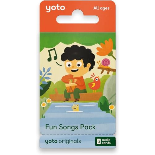 YOTO Fun Songs Pack - 3 Kids Audiobook Cards for Use with Player & Mini All–in–1 Audio Player, Screen–Free Listening with Fun Festive Music for Playtime Travel & Holiday Parties, All Ages