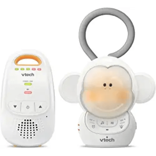 VTech DM1411 Audio Baby Monitor & Portable Soother Dual-Unit Rechargeable Battery, Long Range, Soft-Glow Night Light, Soothing Sounds & Lullabies, Digital Wireless Transmission, Sound Indicator - Audio Monitor & Portable Soother Bundle