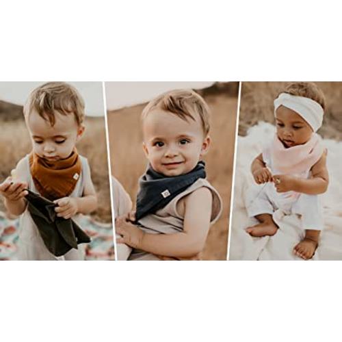  Konssy Muslin Baby Bibs 10 Pack Baby Bandana Drool Bibs 100%  Cotton for Unisex Boys Girls, 10 Solid Colors Set for Teething and Drooling  : Baby