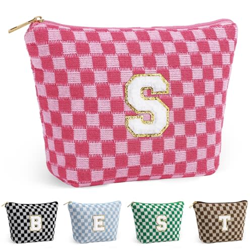 YOOLIFE Mothers Day Gifts - Mother's Day Gift for Mom, Daughter, Mother-in-Law, Birthday Gift Idea for Women, Initial Cosmetic Bag, Toiletry Case, Custom Travel Bag, Pink S
