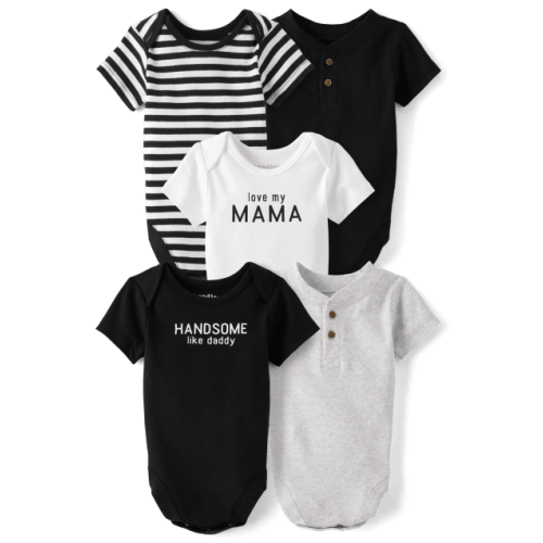 Baby Boys Handsome Bodysuit 5-Pack - Black