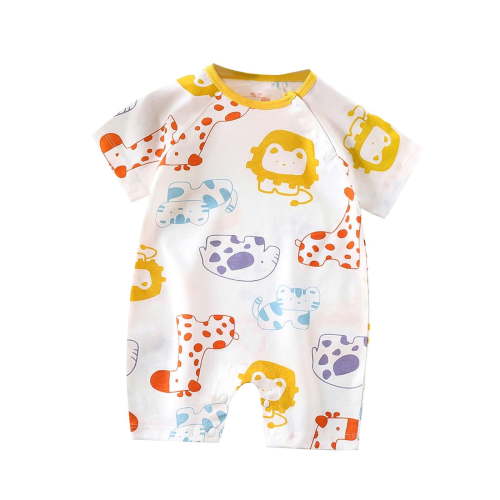 Summer Savings Clearance 2025! THDHVS Baby Onesies,Newborn Onesies Boy,Summer Short Sleeve Thin Cotton Newborn Clothes Baby Jumpsuit Cute Print Clothes for Boys Girls Orange 9-12 Months
