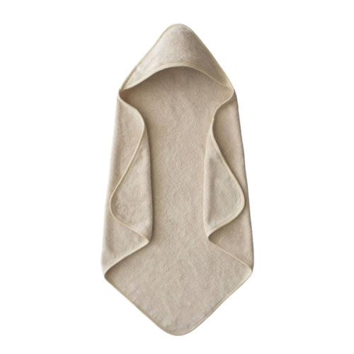 mushie Baby Hooded Towel | Organic Cotton (Fog)
