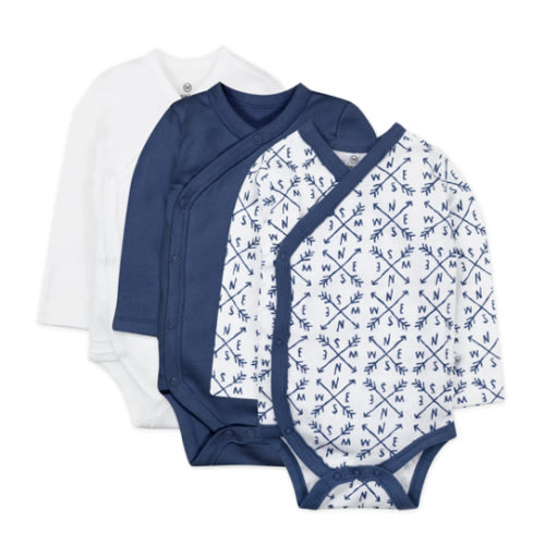 3-Pack Organic Cotton Long Sleeve Side-Snap Bodysuits | Honest Baby Clothing