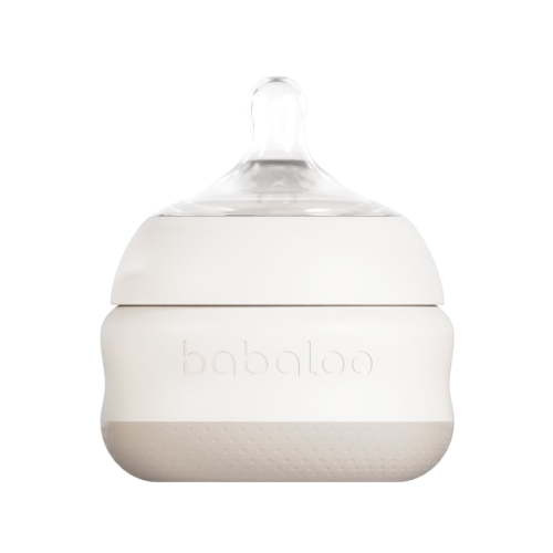 Babaloo Baby-Led Anti-Colic Bottle – 5 oz Single Bottle (Creme) – Slow Flow Nipple, BPA-Free Platinum-Grade, Food-Grade Silicone
