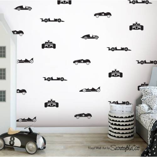 Race Cars Wall Decals - Vinyl Wall Decals, Wall Decor, Car Wall Decals, Boys Wall Stickers,Nursery Decor, Shapes, Race Car wall decal - Car