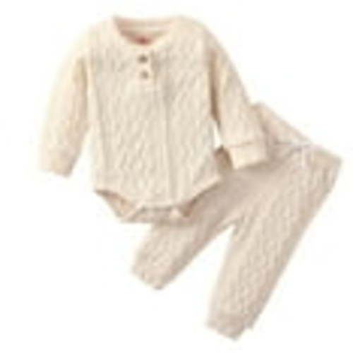 Baby Girls Outfit Sets Baby Autumn Winter Long Sleeve Solid Thickened Warm Romper Tops Pants 2Pcs Clothes Outwear
