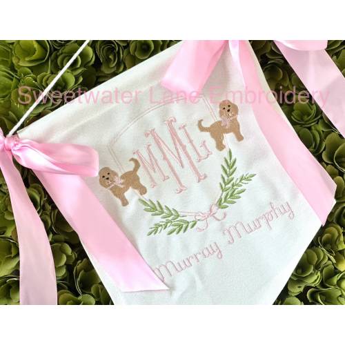 Custom Baby Banner with GOLDENDOODLE LABRADOODLE Baby Banner, Welcome Banner, Hospital Door Sign, Baby Shower