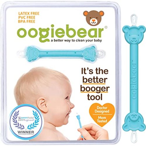 oogiebear - Nose and Ear Gadget. Safe, Easy Nasal Booger and Ear Wax Remover for Newborns, Infants and Toddlers. Dual Earwax and Snot Remover. Aspirator Alternative - 1 blue oogiebear - 1 Blue booger picker