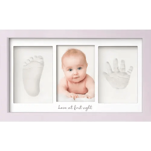 KeaBabies Baby Hand and Footprint Kit - Clay Handprint Keepsake Frame, Newborn Nursery Picture Frame, Personalized New Mom Gifts for Baby First Christmas Shower (Soft Lilac)