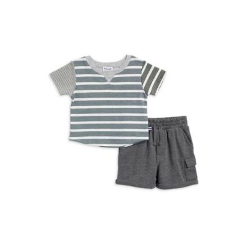 Boys' Mixed Stripe Shorts Set - Baby