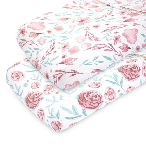 Bublo Baby Changing Pad Cover Sheets 2-Pack, Universal Fitted 32x15x5 Inches, Jersey Cotton